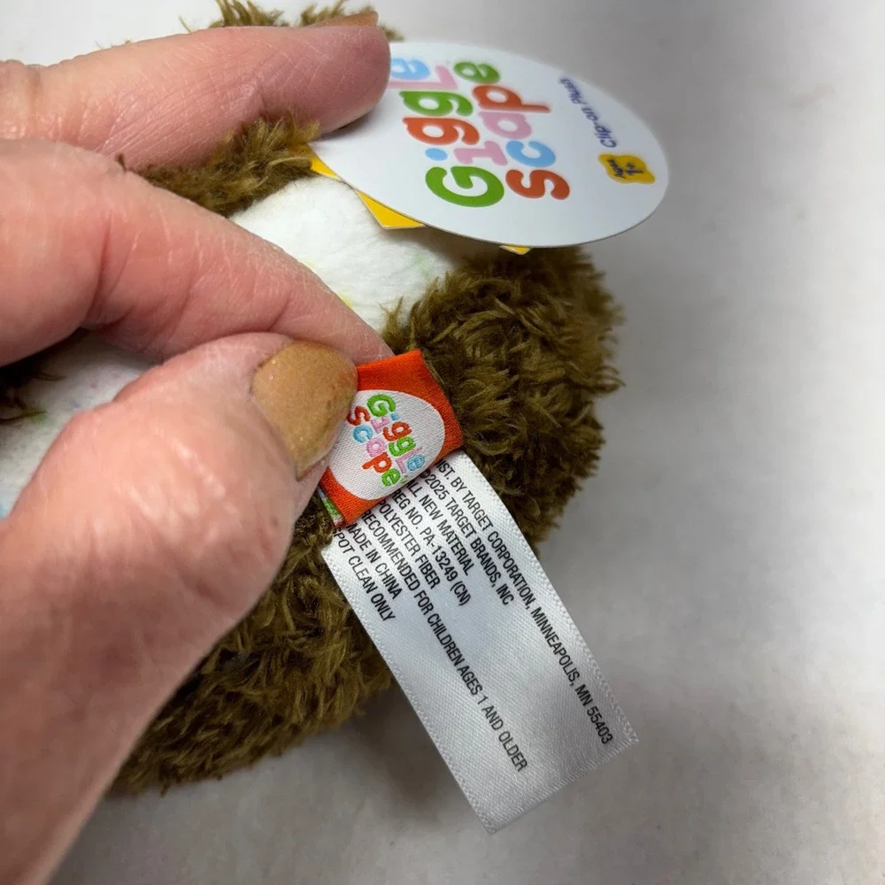 Giggle Scape Clip on Plush Brown Cookie‎ Ice Cream Sandwich Toy Ages 1+